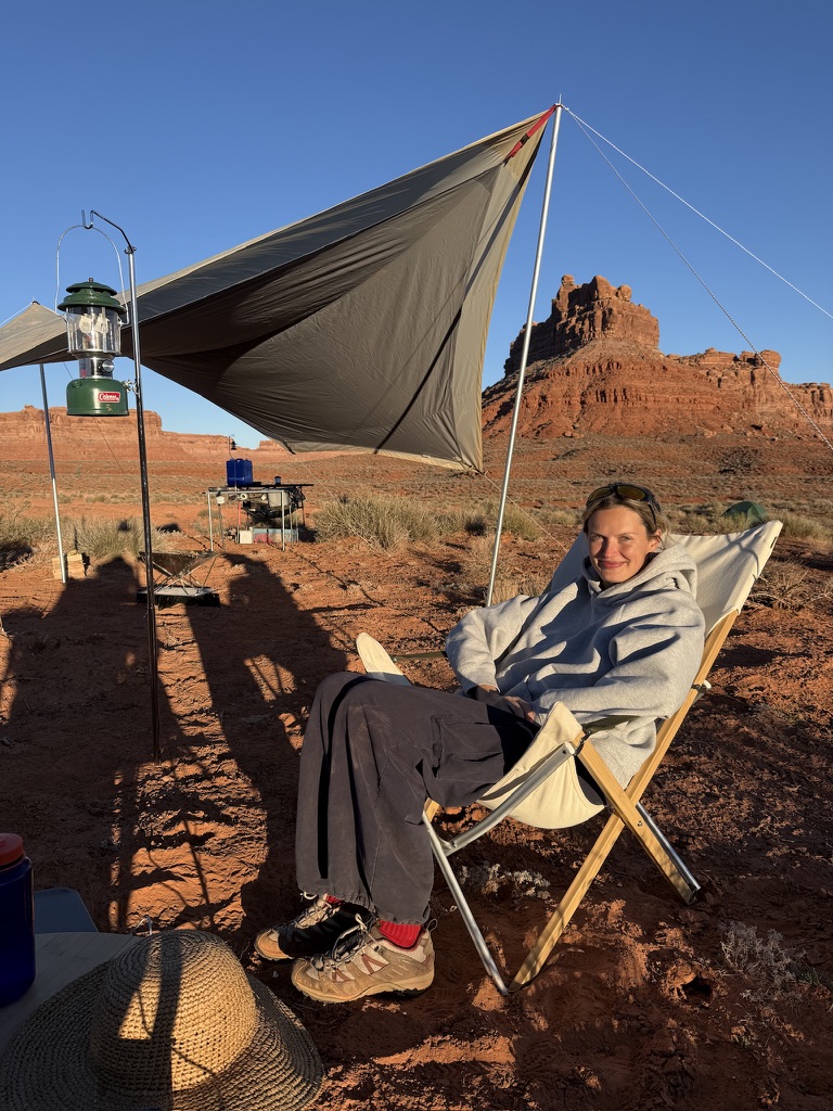 Florence Chater camping outdoors